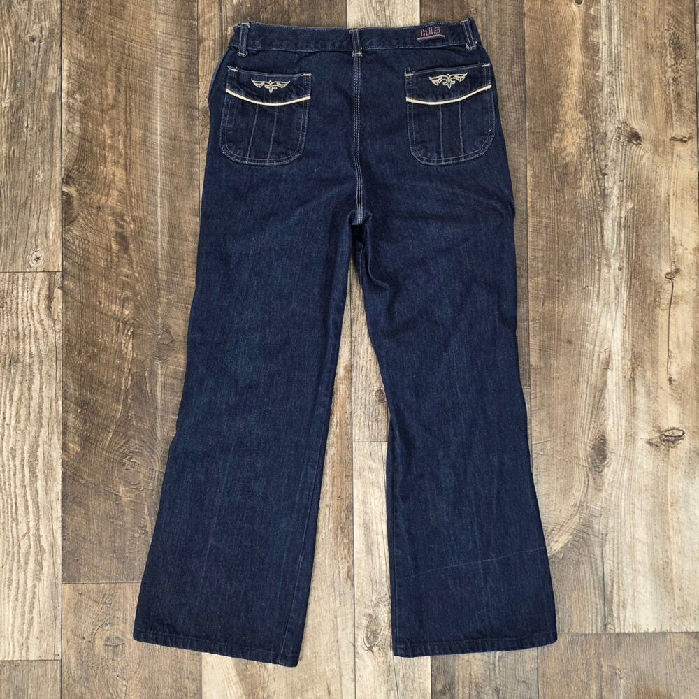 Vintage h.i.s. Dark Wash Flare Jeans Bootcut Denim Size 32 X 28.5